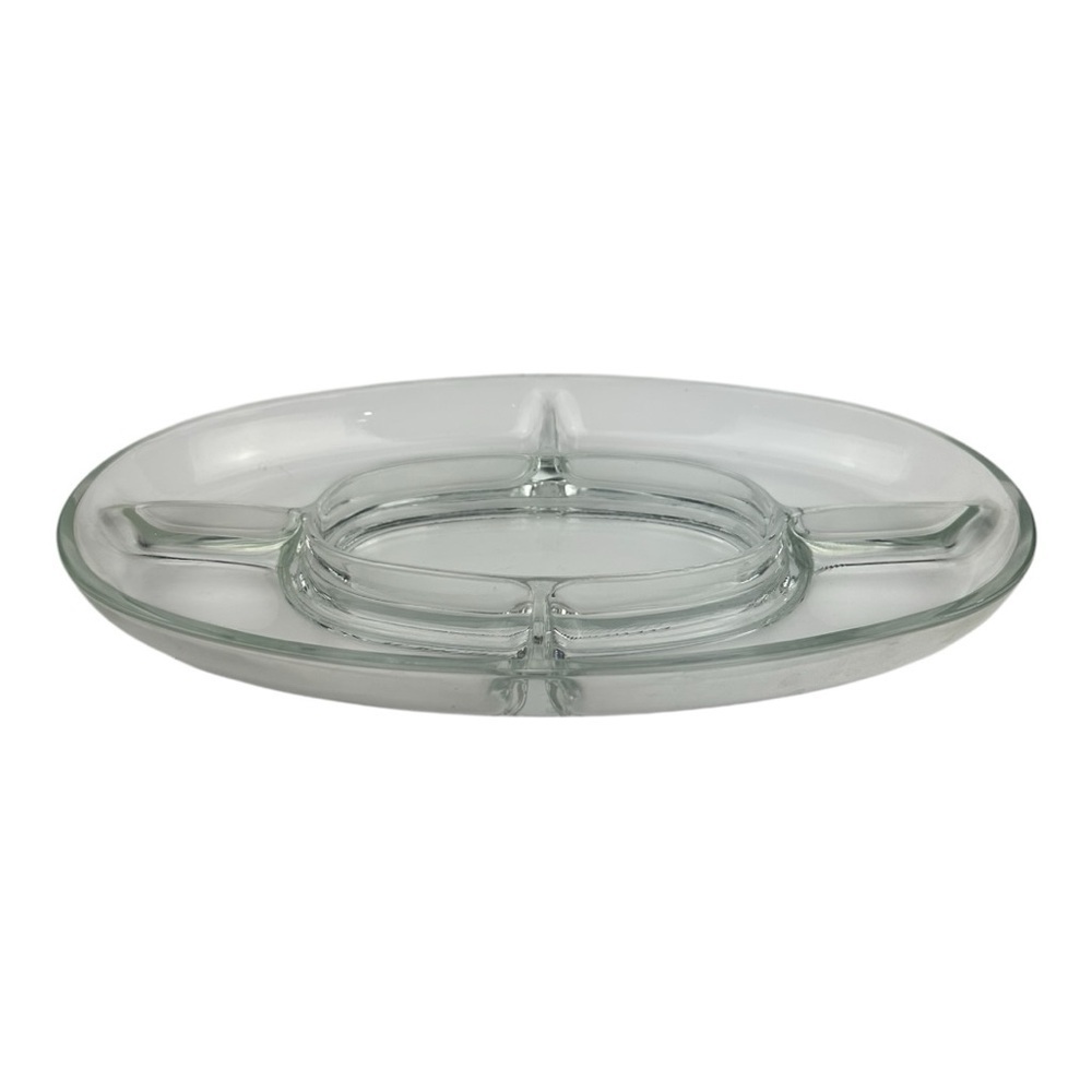 Vintage Glass Oval Serving Platter